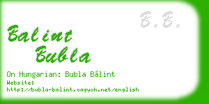 balint bubla business card