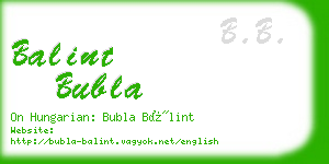 balint bubla business card